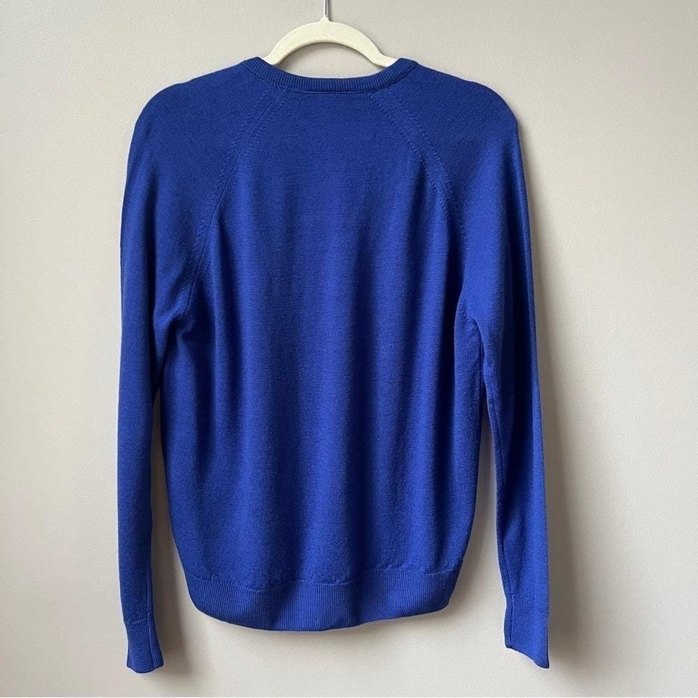 Vintage Sweater Women's L Wool Royal Blue New Deadstock Scottish Preppy Classic - Picture 2 of 12
